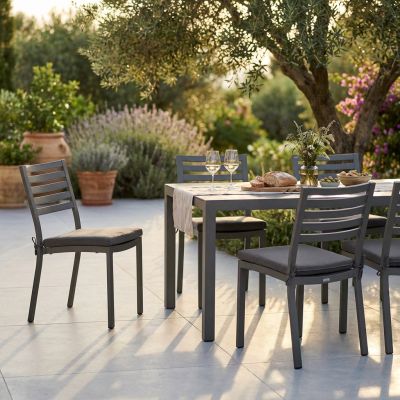 DEXTER - sedia da giardino in alluminio impilabile con cuscino