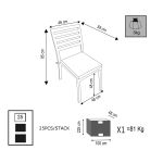DEXTER - sedia da giardino in alluminio impilabile con cuscino