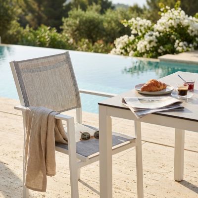 VENUS - poltrona da giardino in alluminio e textilene impilabile