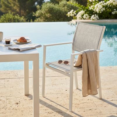 VENUS - poltrona da giardino in alluminio e textilene impilabile