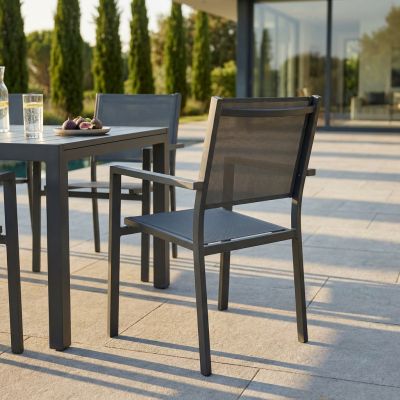 VENUS - poltrona da giardino in alluminio e textilene impilabile