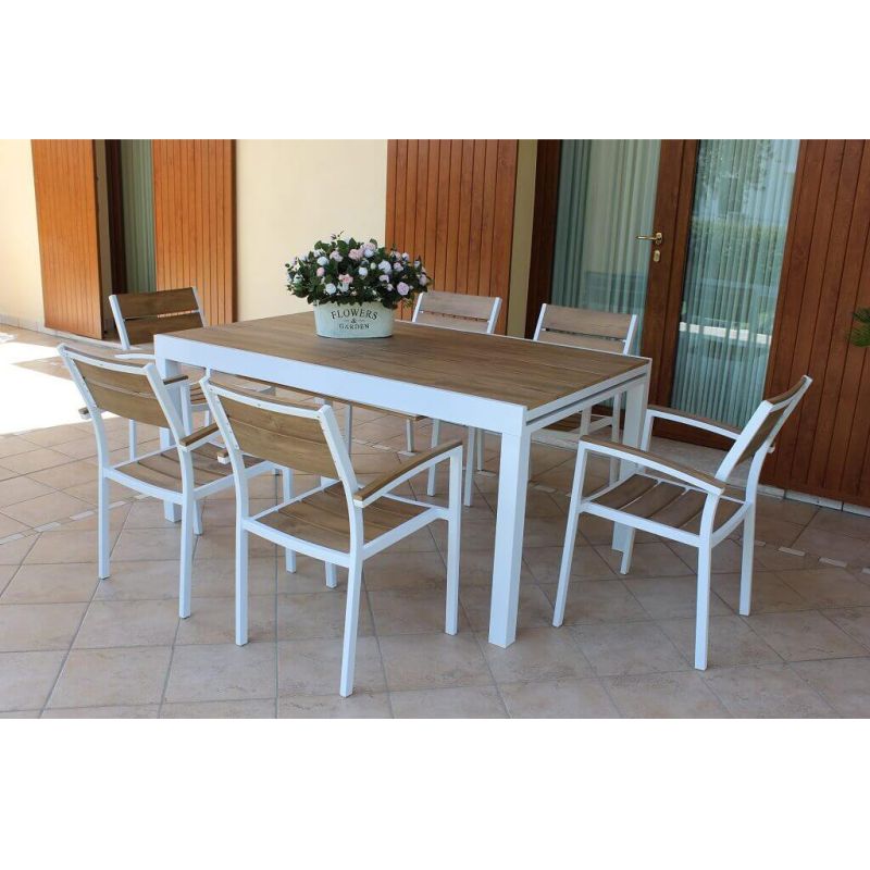 VIDUUS - tavolo da giardino allungabile in alluminio e polywood