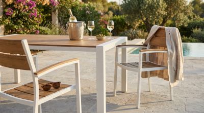 VIDUUS - poltrona da giardino in alluminio e polywood impilabile