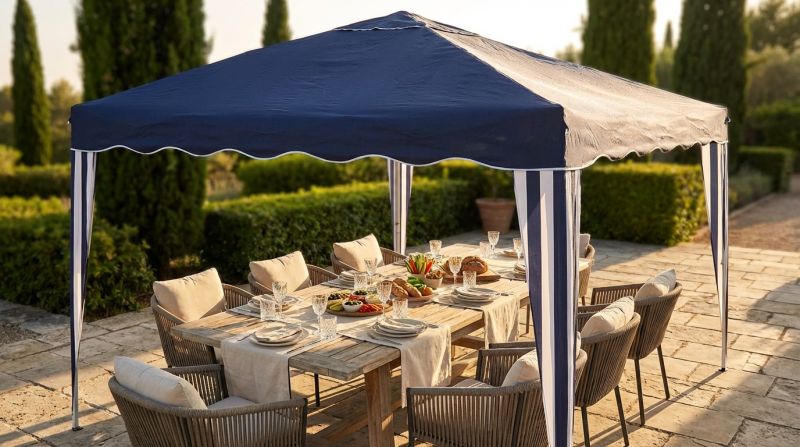 HEBES - gazebo pieghevole e richiudibile completo di sacca protettiva in acciaio 3 x 3 m