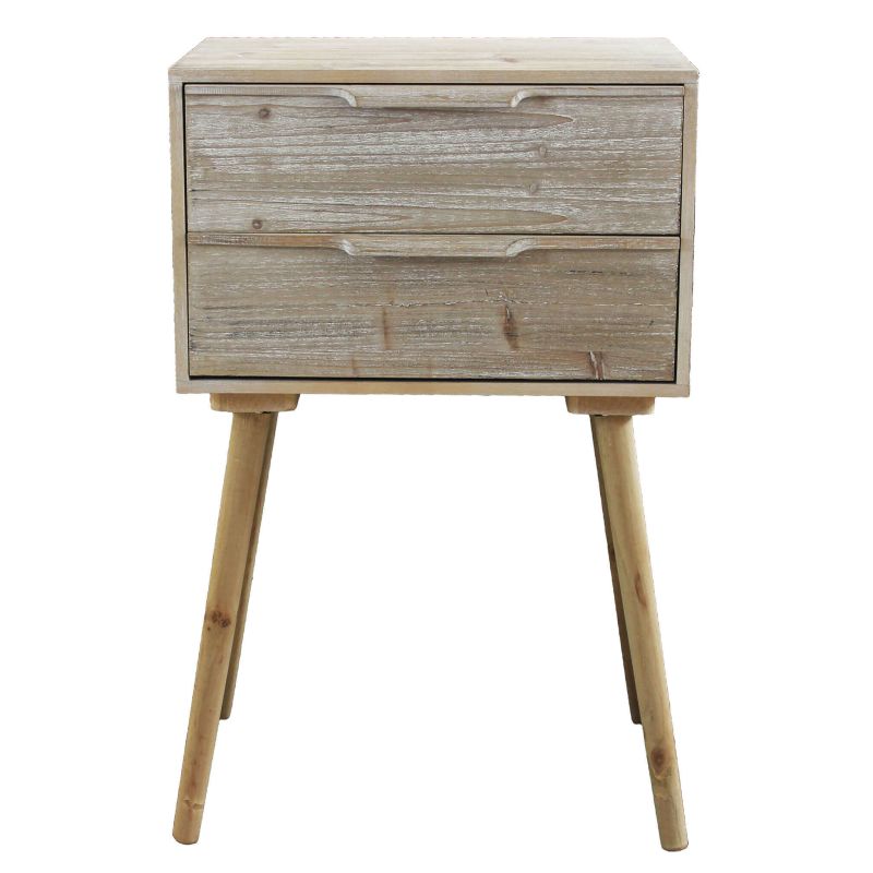 EDOUARD - mobiletto con 2 cassetti in paulownia e mdf industrial