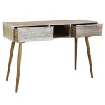 CHLOE - consolle con 2 cassetti in legno di paulownia e mdf industrial