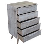 ANGELINE - mobiletto 5 cassetti in paulownia e mdf industrial