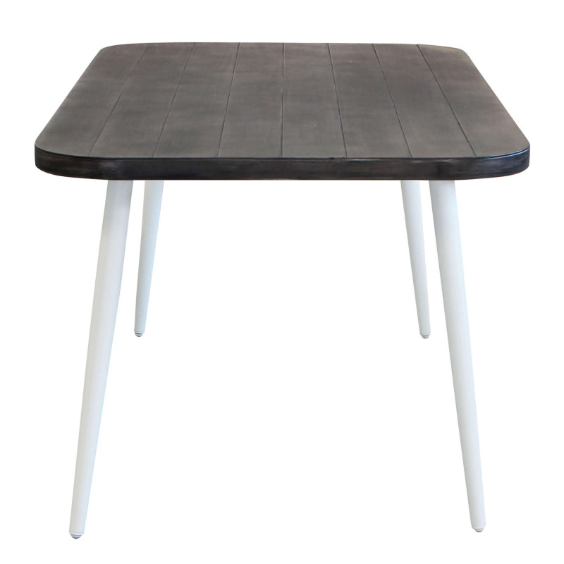 AURORA - tavolo in alluminio con ripiano effetto legno