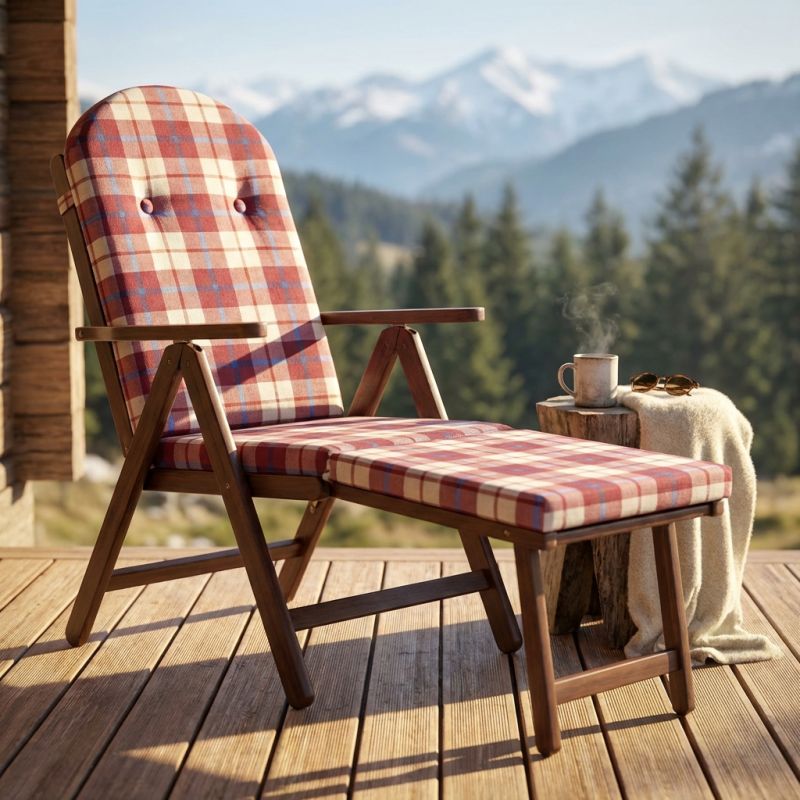 FAGGI PRO - poltrona sdraio 4 posizioni completo di cuscino con poggiapiedi