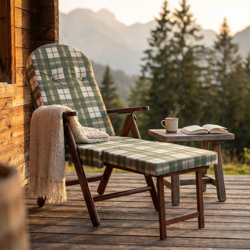 FAGGI PRO - poltrona sdraio 4 posizioni completo di cuscino con poggiapiedi