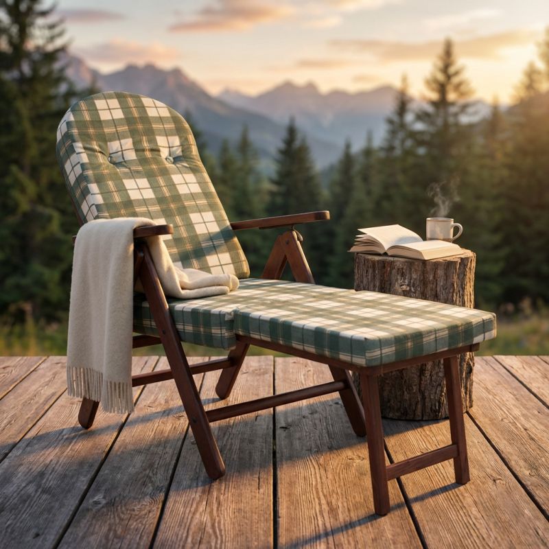 FAGGI PRO - poltrona sdraio 4 posizioni completo di cuscino con poggiapiedi