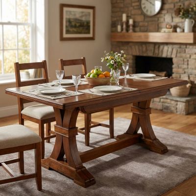 DUSTIN - tavolo da pranzo allungabile in legno massello cm 160/340 X 85