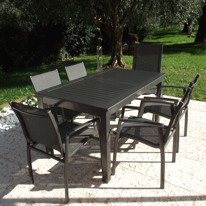 ARGENTUM - tavolo da giardino allungabile in alluminio da 150