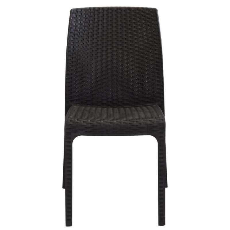 CALIGOLA - set tavolo in resina effetto rattan cm 150 x 90 x 74 h con 6 sedie Alma