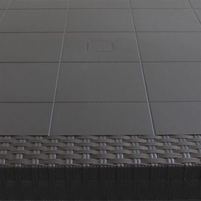 CALIGOLA - set tavolo in alluminio e teak cm 150 x 90 x 74 h con 4 poltrone Alma