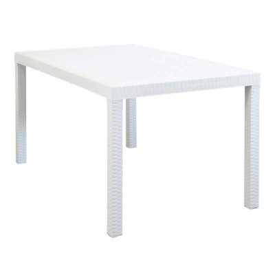 CALIGOLA - set tavolo in alluminio e teak cm 150 x 90 x 74 h con 6 sedie Alma