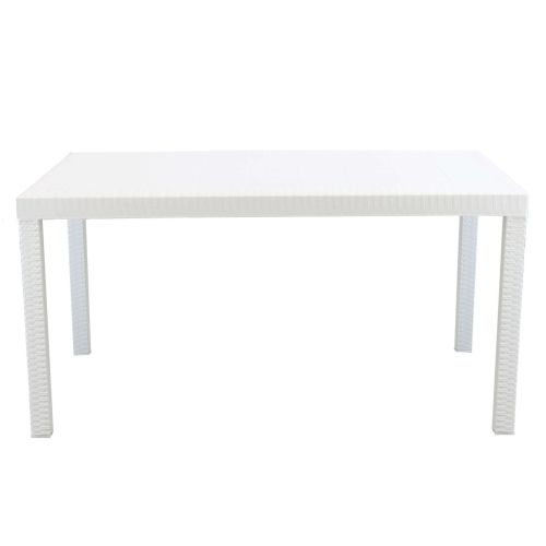 CALIGOLA - set tavolo in resina effetto rattan cm 150 x 90 x 74 h con 4 sedie Alma