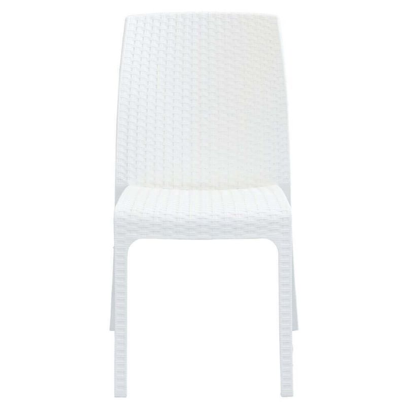 CALIGOLA - set tavolo in resina effetto rattan cm 150 x 90 x 74 h con 4 sedie Alma