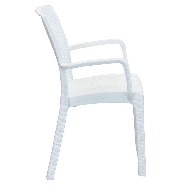 CALIGOLA - set tavolo in resina effetto rattan cm 150 x 90 x 74 h con 4 sedie e 2 poltrone Alma