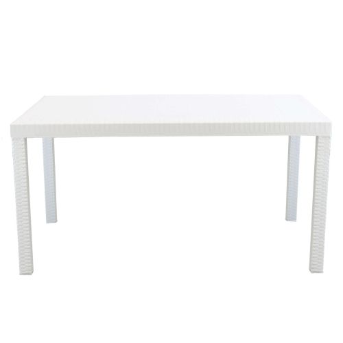 CALIGOLA - set tavolo in resina effetto rattan cm 150 x 90 x 74 h con 4 sedie e 2 poltrone Alma