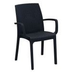 CALIGOLA - set tavolo in resina effetto rattan cm 150 x 90 x 74 h con 6 poltrone Alma