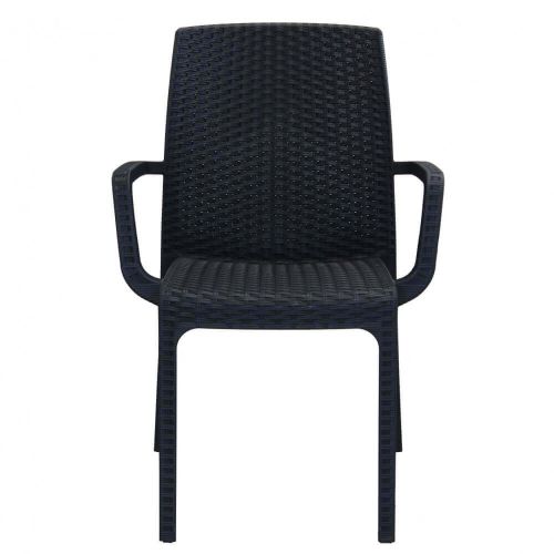 CALIGOLA - set tavolo in resina effetto rattan cm 150 x 90 x 74 h con 4 poltrone Alma