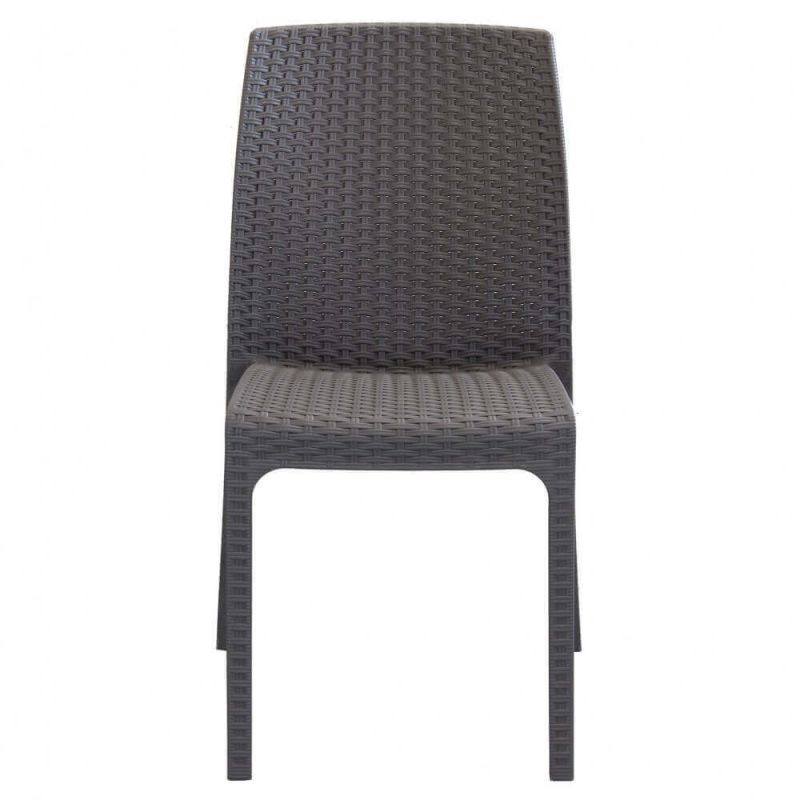 CALIGOLA - set tavolo in resina effetto rattan cm 80 x 80 x 74 h con 4 sedie Alma