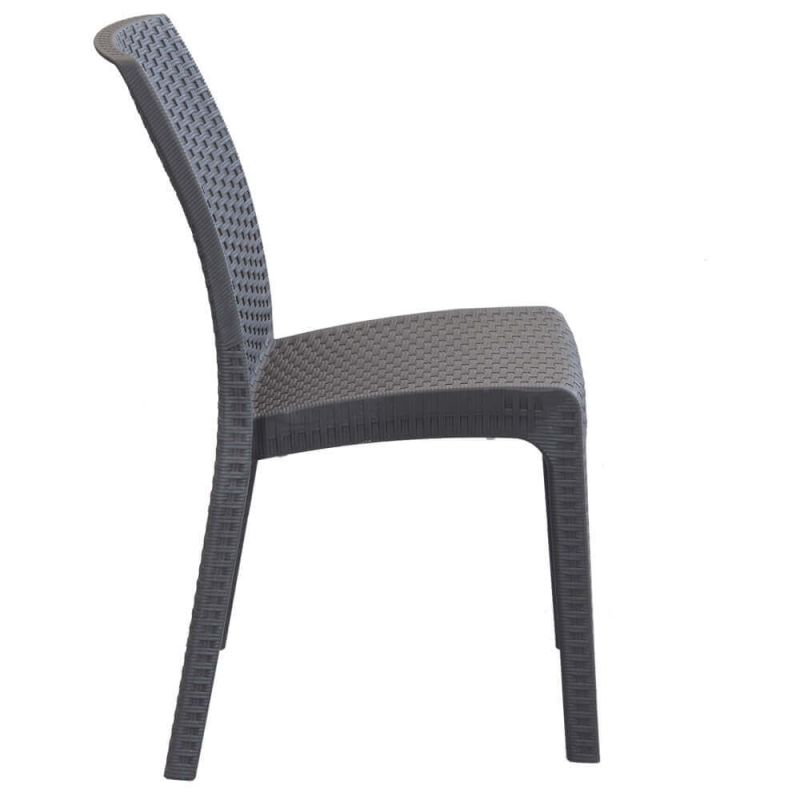 CALIGOLA - set tavolo in resina effetto rattan cm 80 x 80 x 74 h con 4 sedie Alma