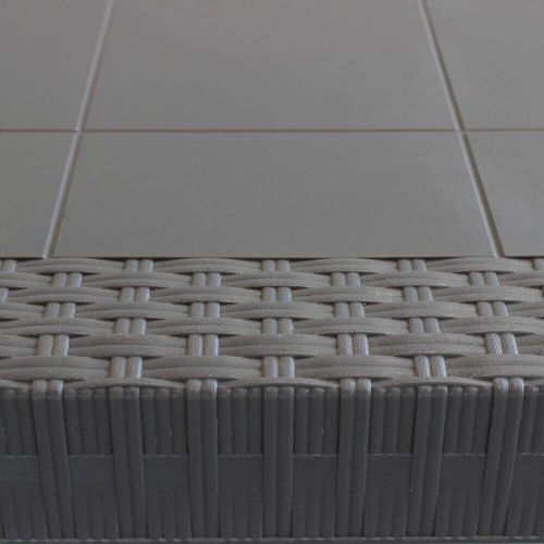 CALIGOLA - set tavolo in resina effetto rattan cm 80 x 80 x 74 h con 4 poltrone Alma