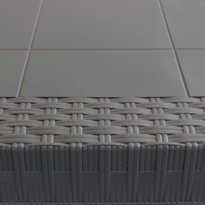 CALIGOLA - set tavolo in resina effetto rattan cm 80 x 80 x 74 h con 4 poltrone Alma