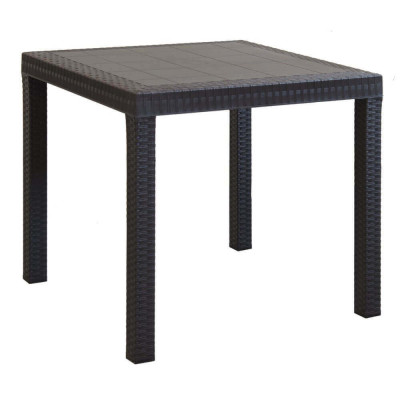 CALIGOLA - set tavolo in alluminio e teak cm 80 x 80 x 74 h con 4 sedie Alma