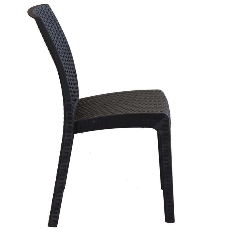 CALIGOLA - set tavolo in resina effetto rattan cm 80 x 80 x 74 h con 4 sedie Alma