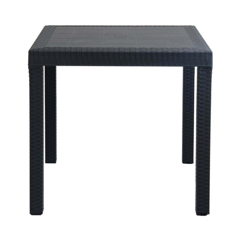 CALIGOLA - set tavolo in alluminio e teak cm 80 x 80 x 74 h con 4 sedie Alma