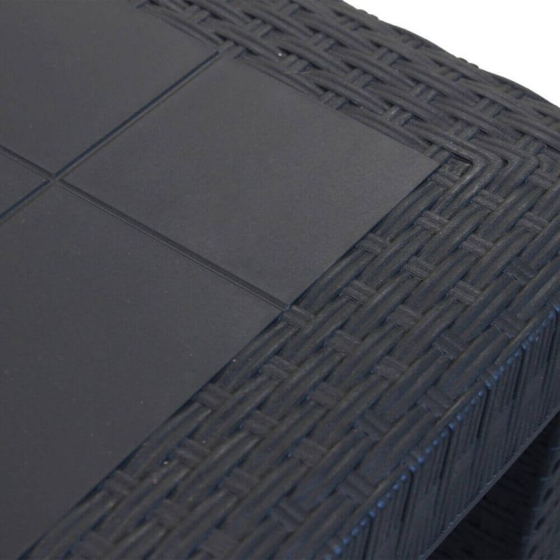 CALIGOLA - set tavolo in resina effetto rattan cm 80 x 80 x 74 h con 4 sedie Alma