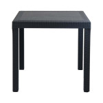 CALIGOLA - set tavolo in alluminio e teak cm 80 x 80 x 74 h con 4 poltrone Alma