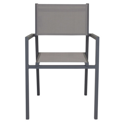 DEXTER - set tavolo in alluminio cm 160/240 x 90 x 75 h con 8 poltrone Aulus