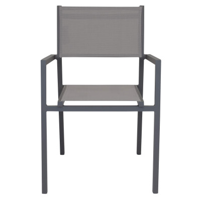 DEXTER - set tavolo in alluminio cm 160/240 x 90 x 75 h con 6 sedie e 2 poltrone Aulus