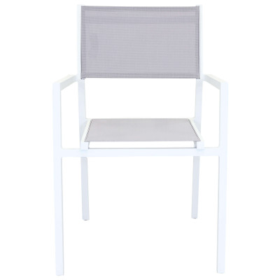 DEXTER - set tavolo in alluminio cm 200/300 x 100 x 74 h con 8 poltrone Aulus