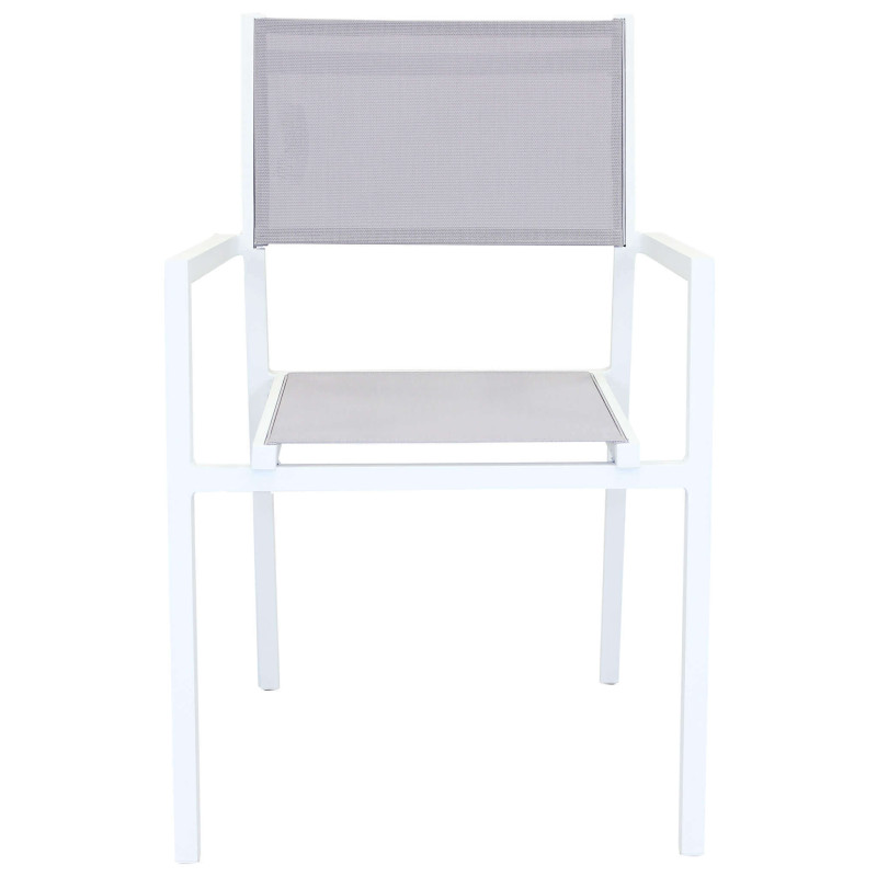 DEXTER - set tavolo in alluminio cm 200/300 x 100 x 74 h con 8 poltrone Aulus