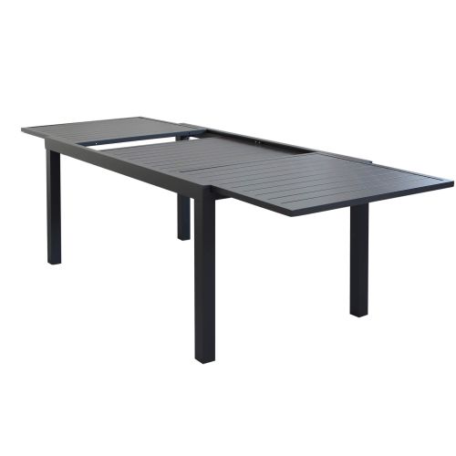 DEXTER - set tavolo in alluminio cm 160/240 x 90 x 75 h con 4 poltrone Venus