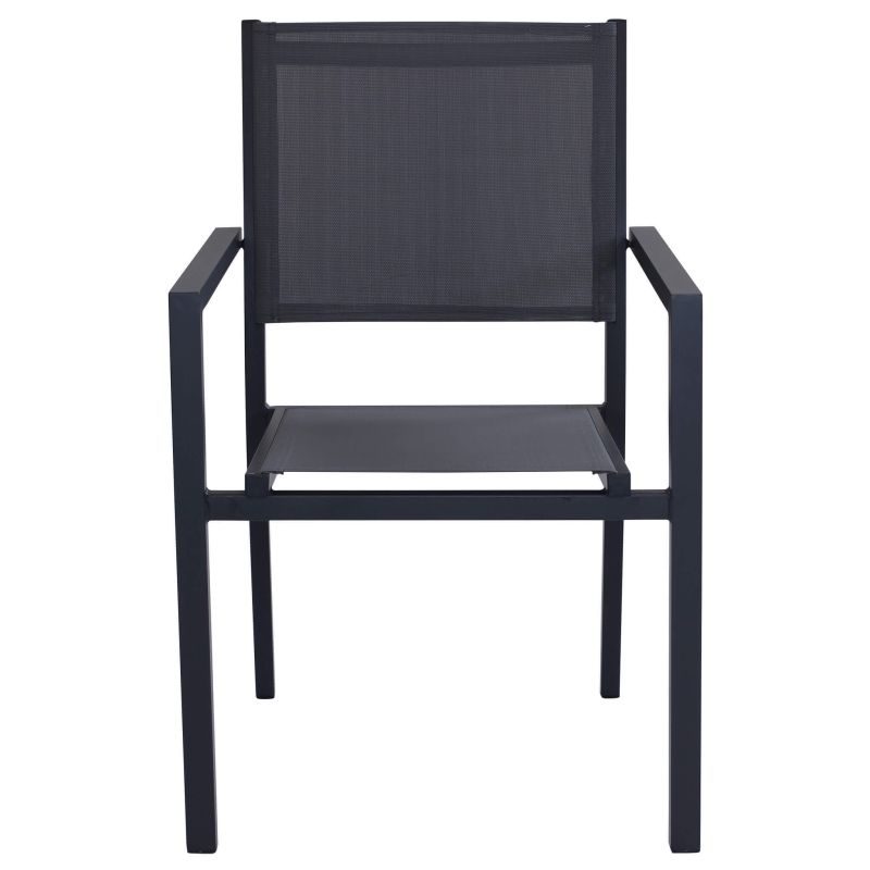 DEXTER - set tavolo in alluminio cm 160/240 x 90 x 75 h con 4 poltrone Venus