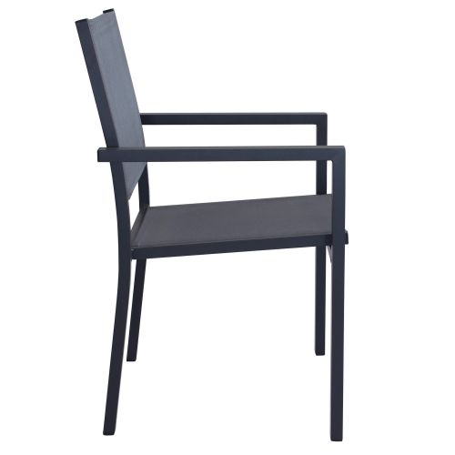 DEXTER - set tavolo in alluminio cm 160/240 x 90 x 75 h con 6 poltrone Venus