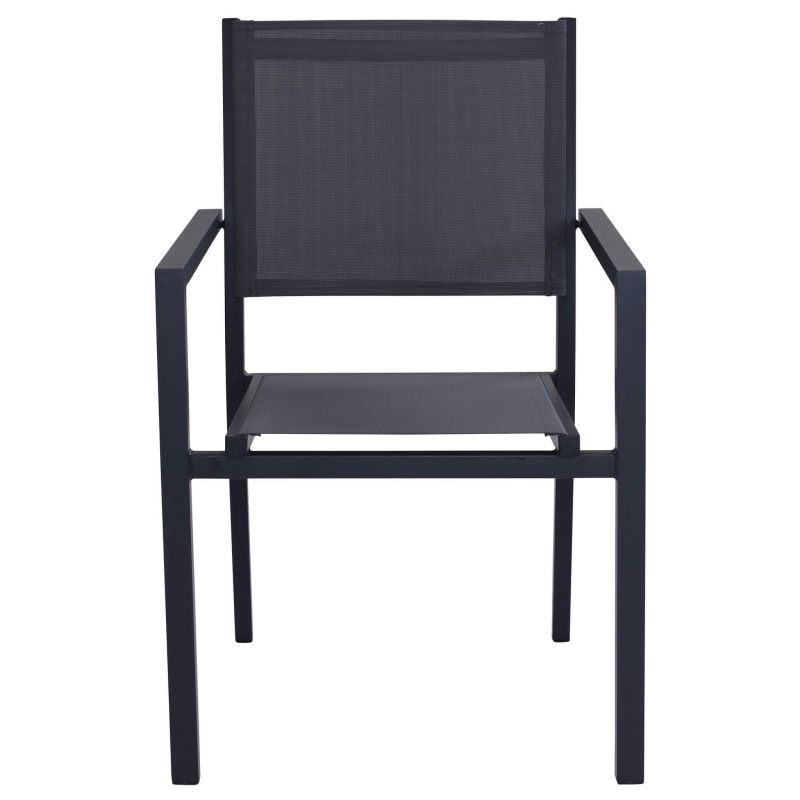 DEXTER - set tavolo in alluminio cm 160/240 x 90 x 75 h con 6 poltrone Venus