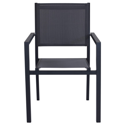 DEXTER - set tavolo in alluminio cm 200/300 x 100 x 74 h con 8 poltrone Venus