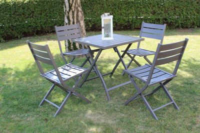 ABELUS - set tavolo in alluminio cm 70 x 70 x 73 h con 2 sedie Abelus