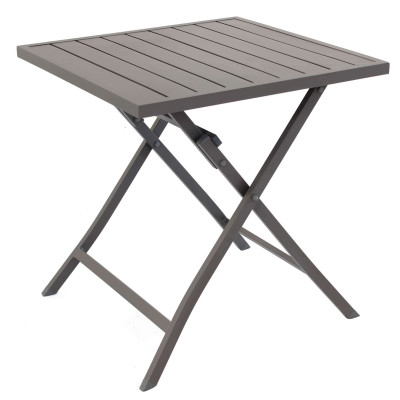 ABELUS - set tavolo in alluminio e teak cm 70 x 70 x 73 h con 2 sedie Gaja