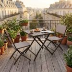 ABELUS - set tavolo in alluminio cm 70 x 70 x 73 h con 2 sedie Gaja