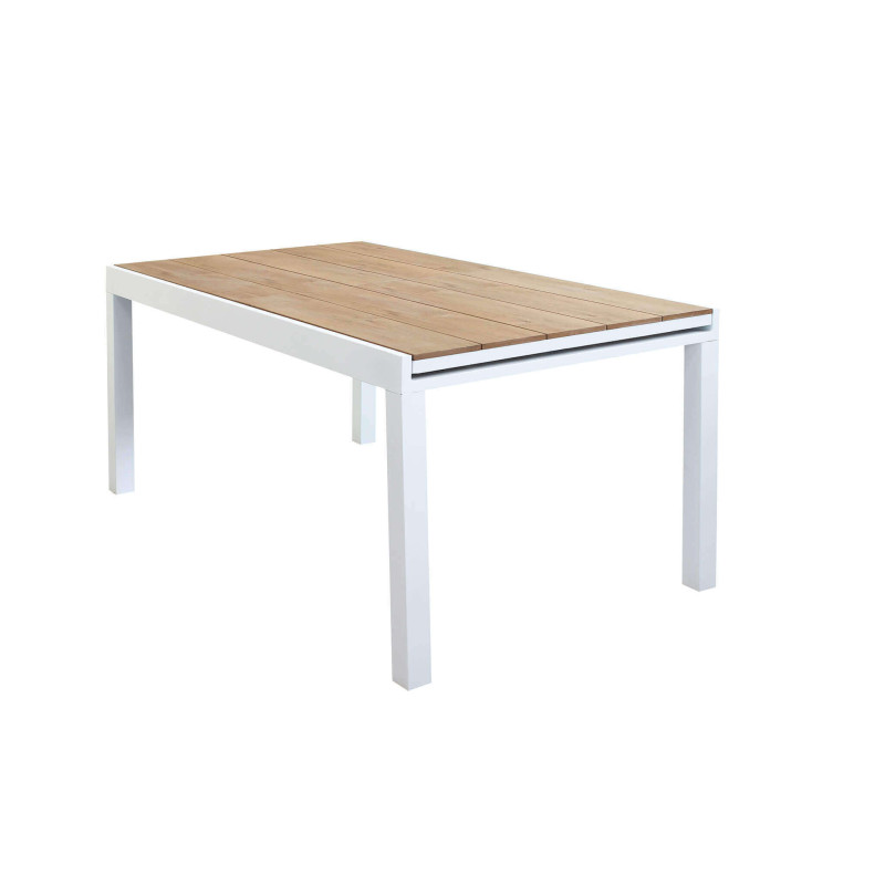 VIDUUS - set tavolo in alluminio e teak cm 160/240 x 95 x 75 h con 6 poltrone Viduus