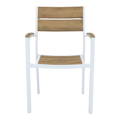 VIDUUS - set tavolo in alluminio e polywood cm 160/240 x 95 x 75 h con 4 poltrone Viduus