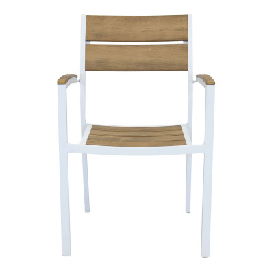 VIDUUS - set tavolo in alluminio e polywood cm 200/300 x 95 x 74 h con 6 poltrone Viduus